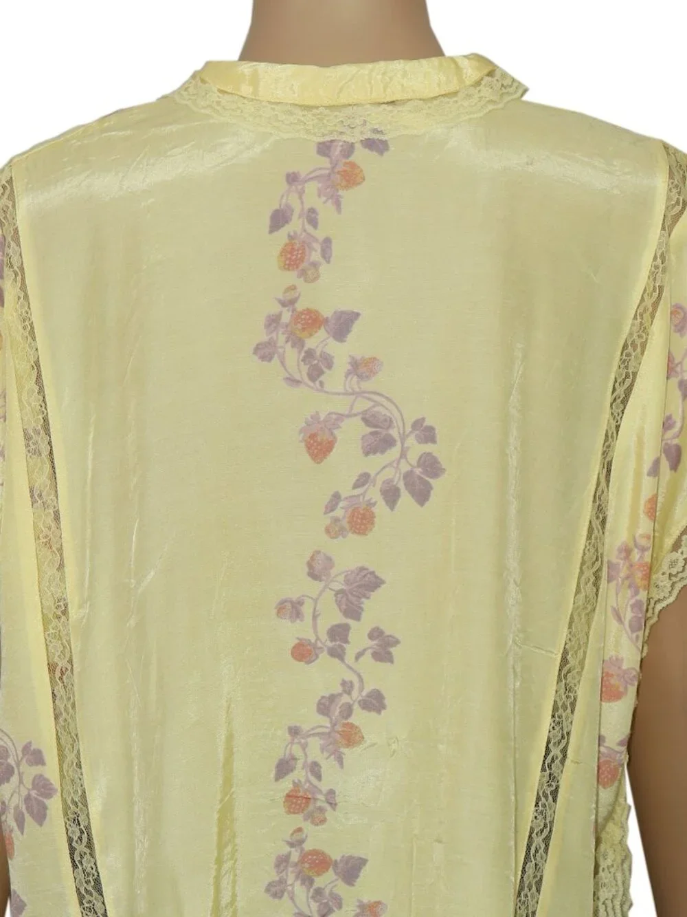 Free People Marigold Printed Shine Lace Top Yellow Buttondown Lace S